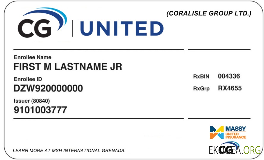 Carte d'assurance maladie de la Grenade